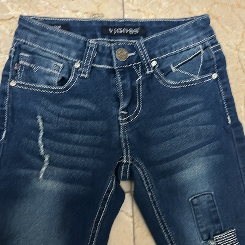 Girls Skinny Jeans Adjustable waist - The JAGGER Stretch Distressed Sz: 7